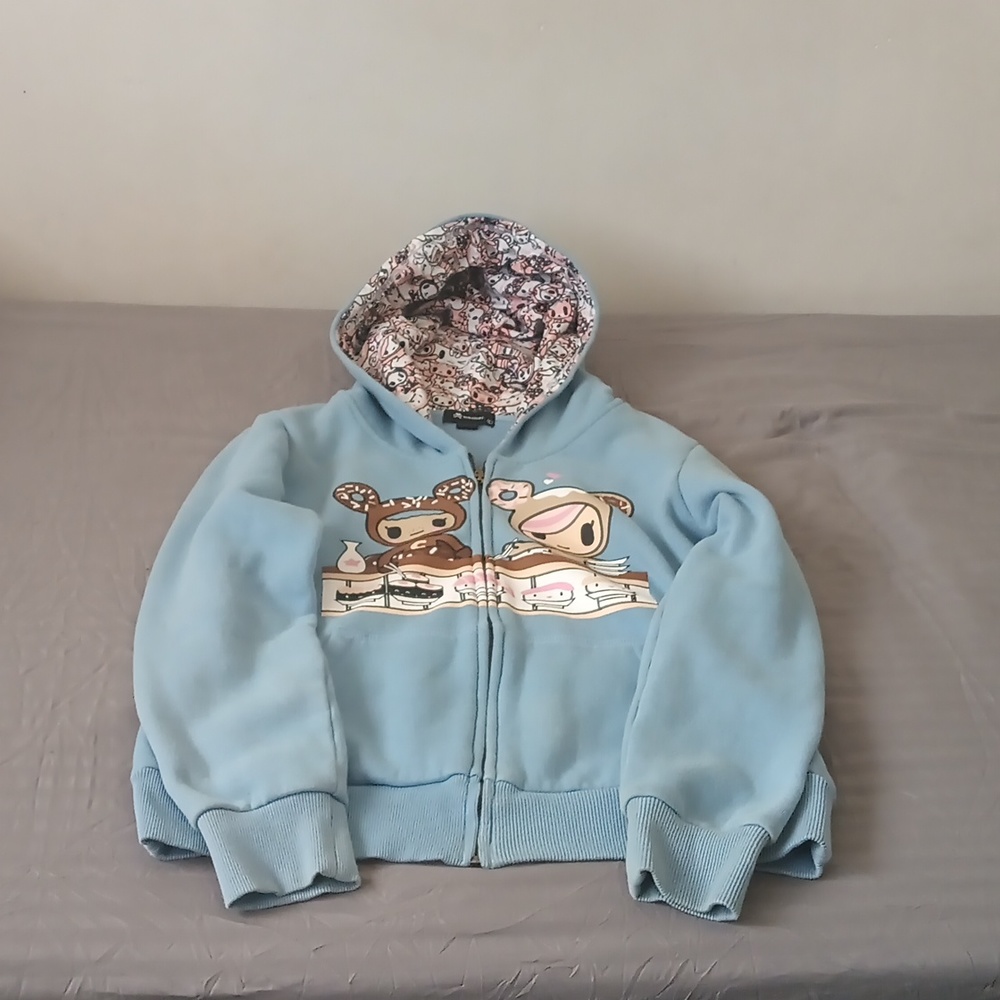 Tokidoki - Sushi Donuts Women's Hoodie, Blue Heather Grey